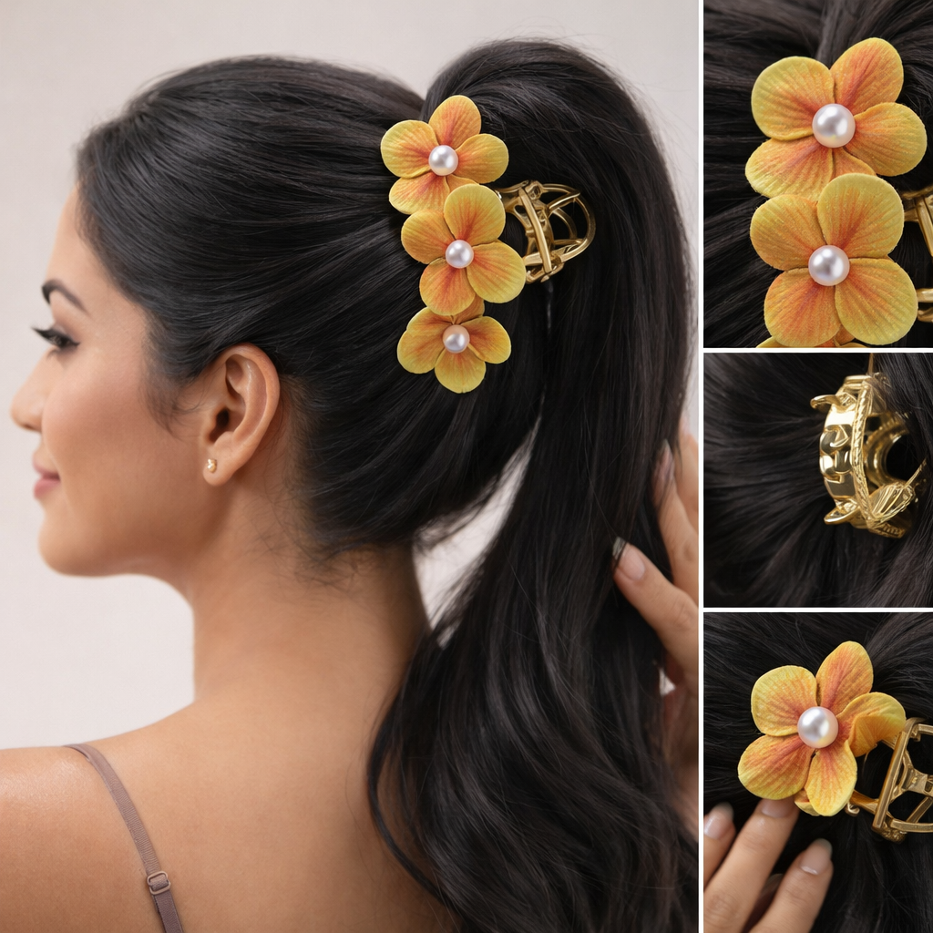 Piraña Floral Con Perla Central - Image 11