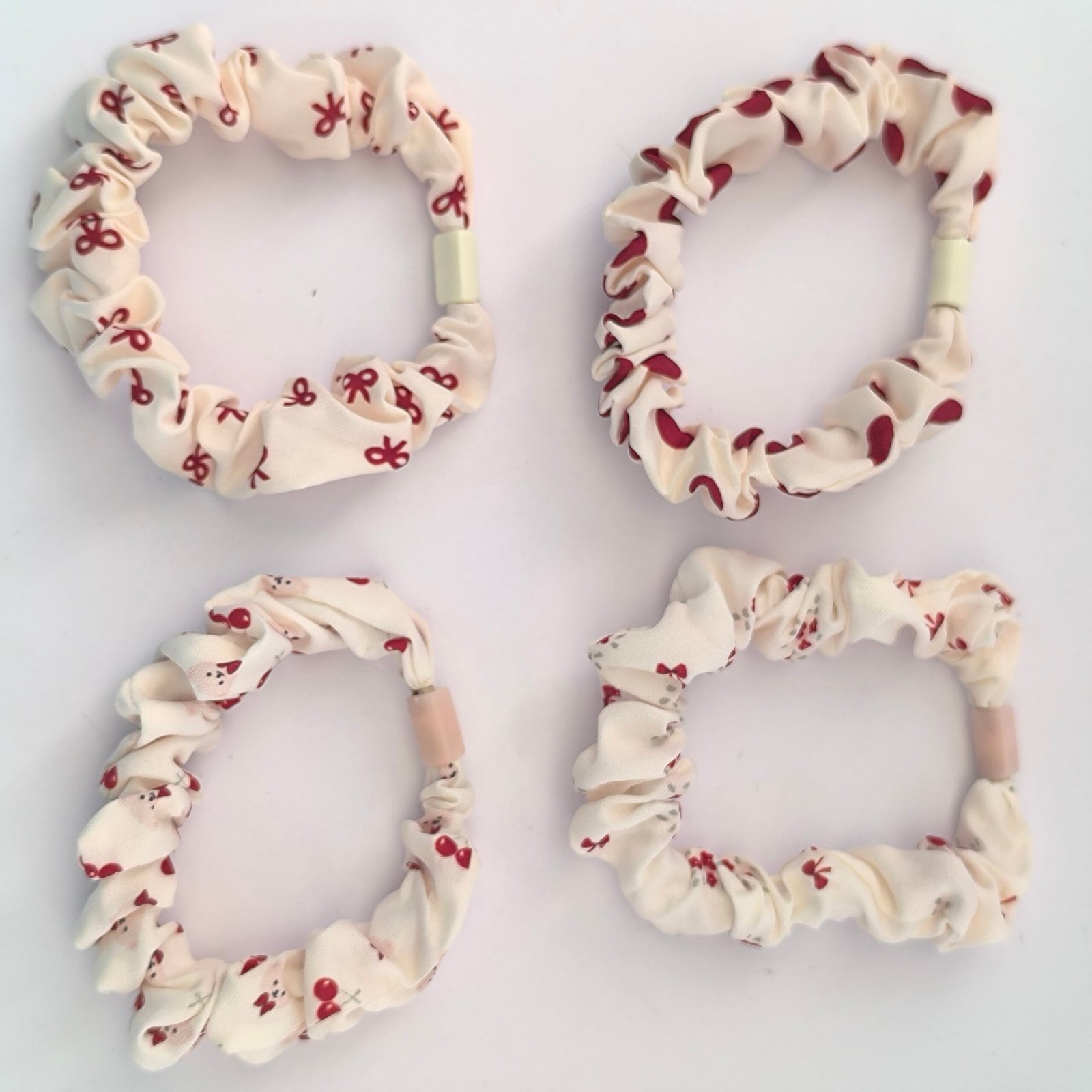 Coleteros Scrunchie de Tela Estampada Rojo | Ligas Cabello Mujer - Image 2