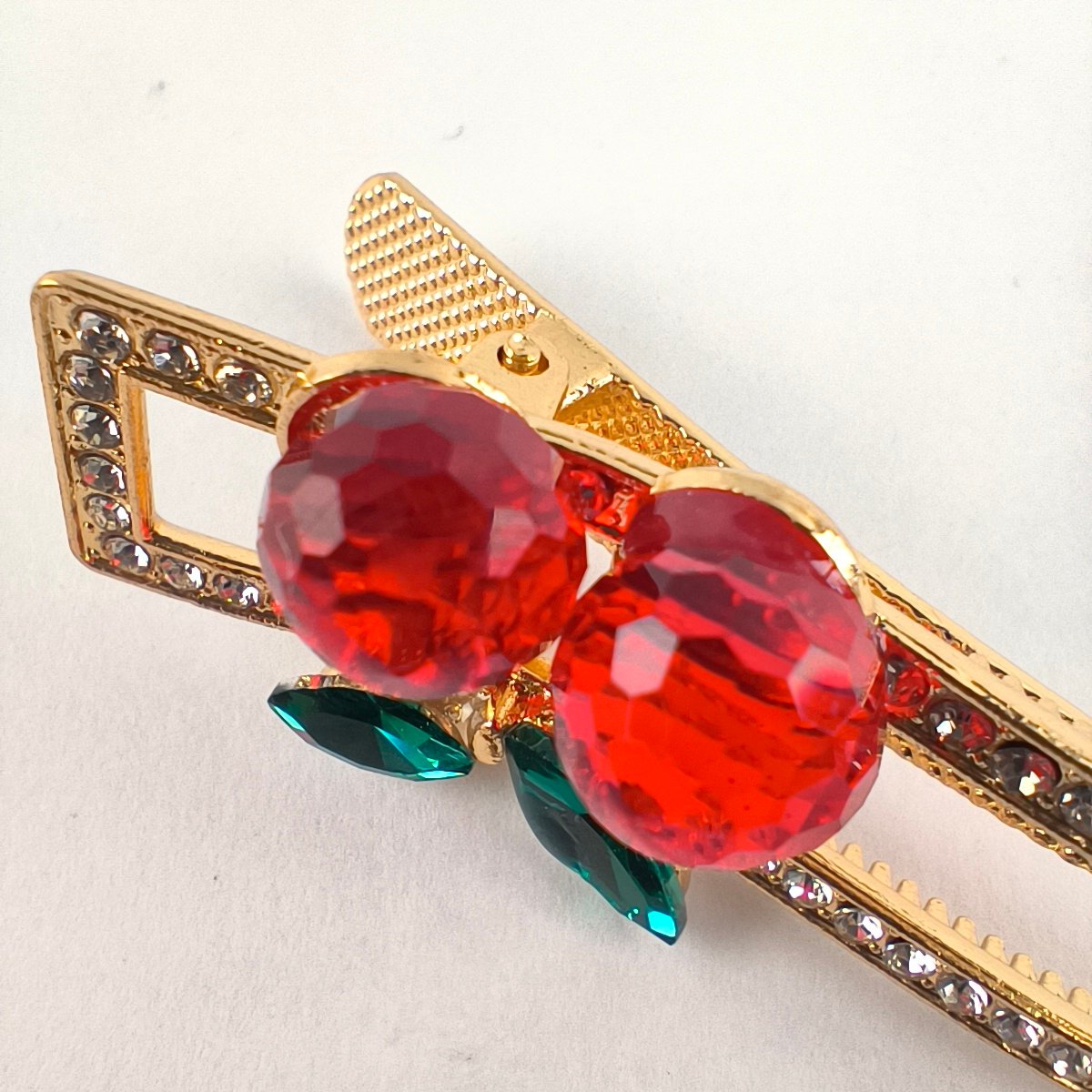 Pinza y Pirañita Metálica Decorativa con Cristales y Perlas para Cabello - Image 3