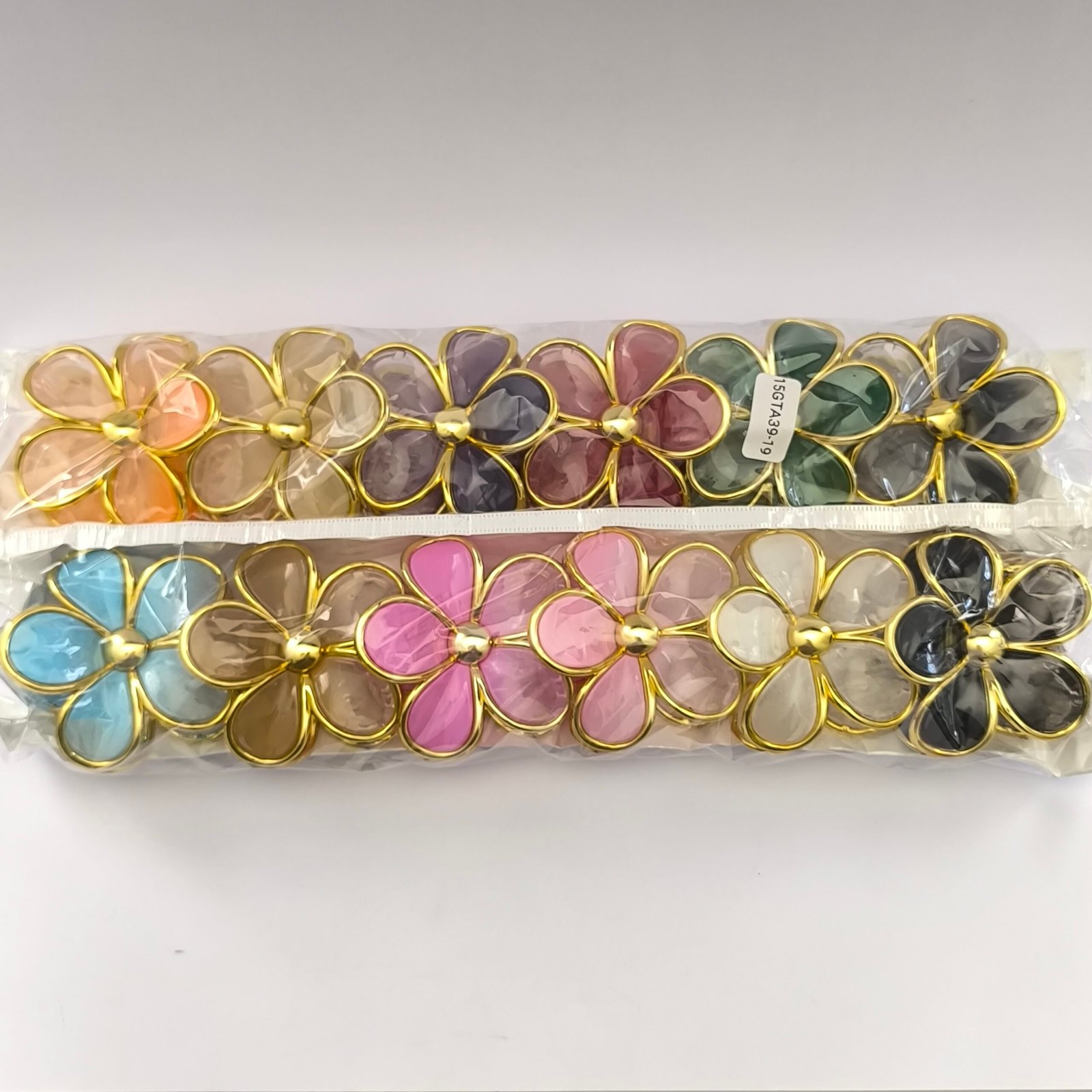 Piraña Floral Translúcida para Cabello | Pinza Dorada Elegante para Mujer - Image 17