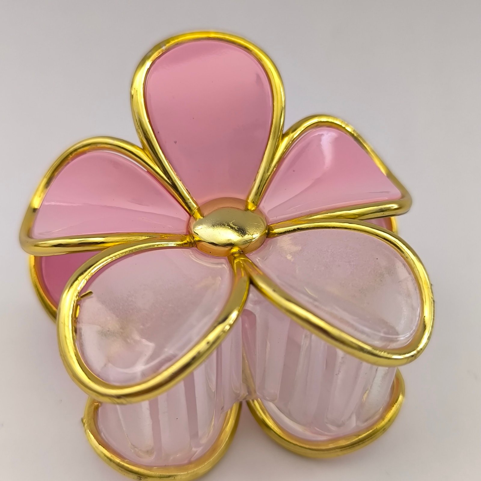 Piraña Floral Translúcida para Cabello | Pinza Dorada Elegante para Mujer - Image 8
