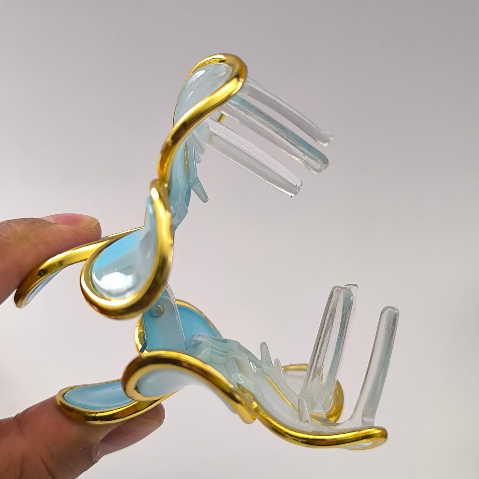 Piraña Floral Translúcida para Cabello | Pinza Dorada Elegante para Mujer - Image 13