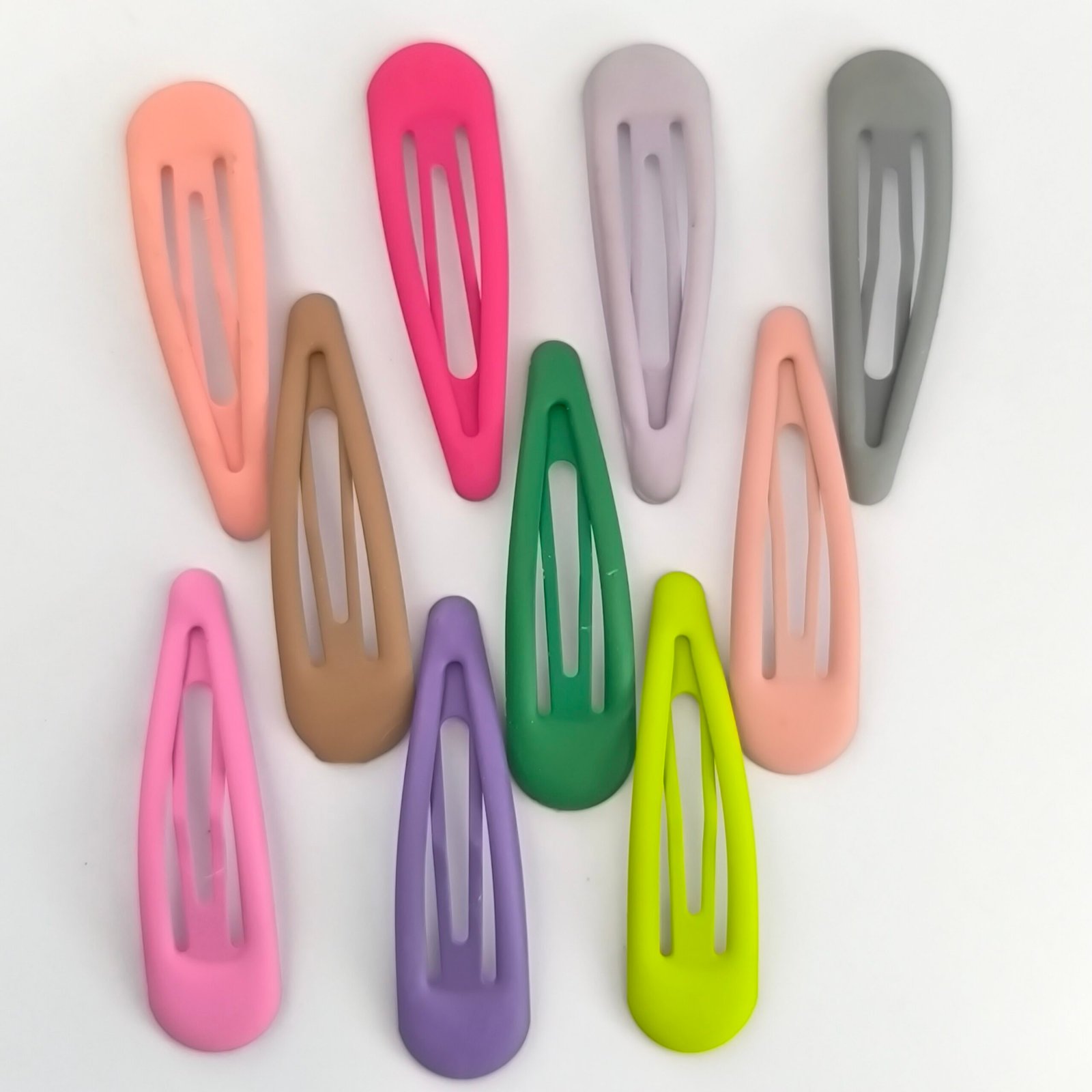 Set de 10 Trabas Engomadas para Cabello Colores Pastel y Neón – Broches Snap Antideslizantes - Image 2