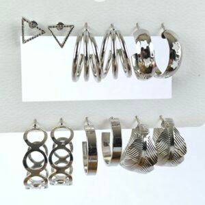 Aretes de Acero Inoxidable Dorados y Plateados para Mujer | Pack 12 Tarjetas con Diseños Modernos