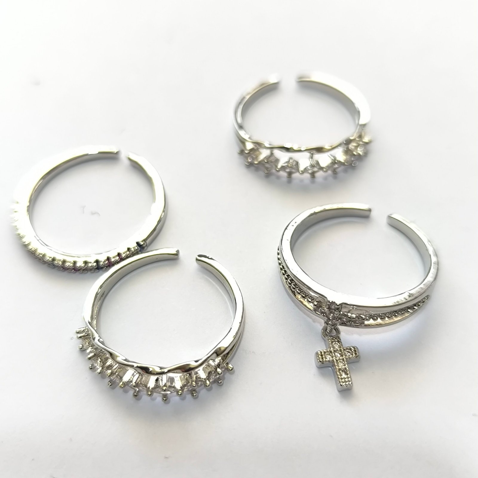 Anillos Plateados Delicados Surtidos con Ojo Turco Simbolos y Piedras | Set 100 Piezas Ajustables Coleccion 4 - Image 3