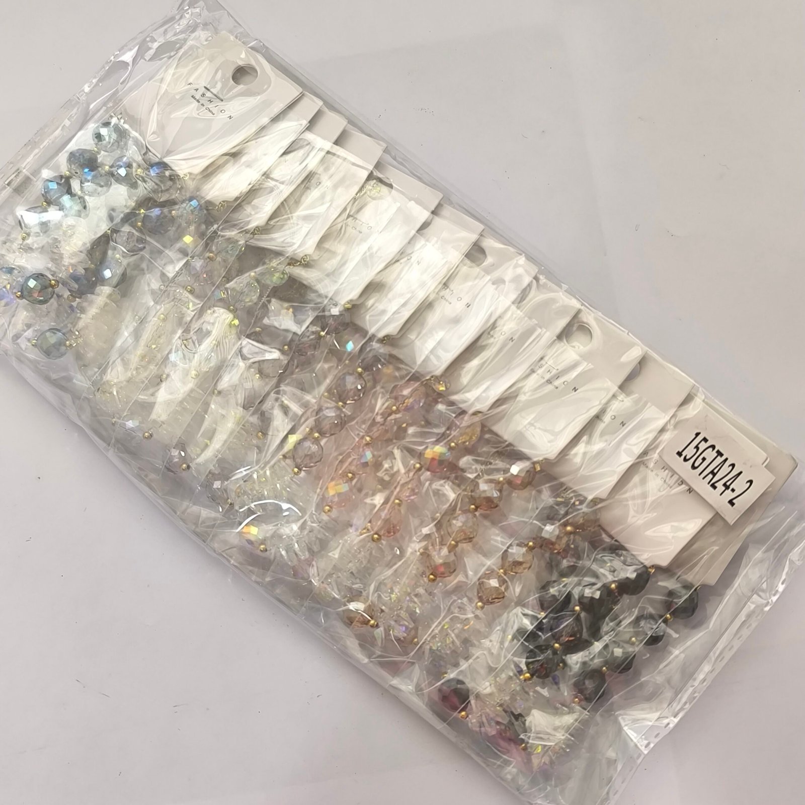Pulseras de Cristal Facetado Iridiscente Ajustable | Cuentas AB con Chips Tornasol Colores Surtidos (Varosky) - Image 11