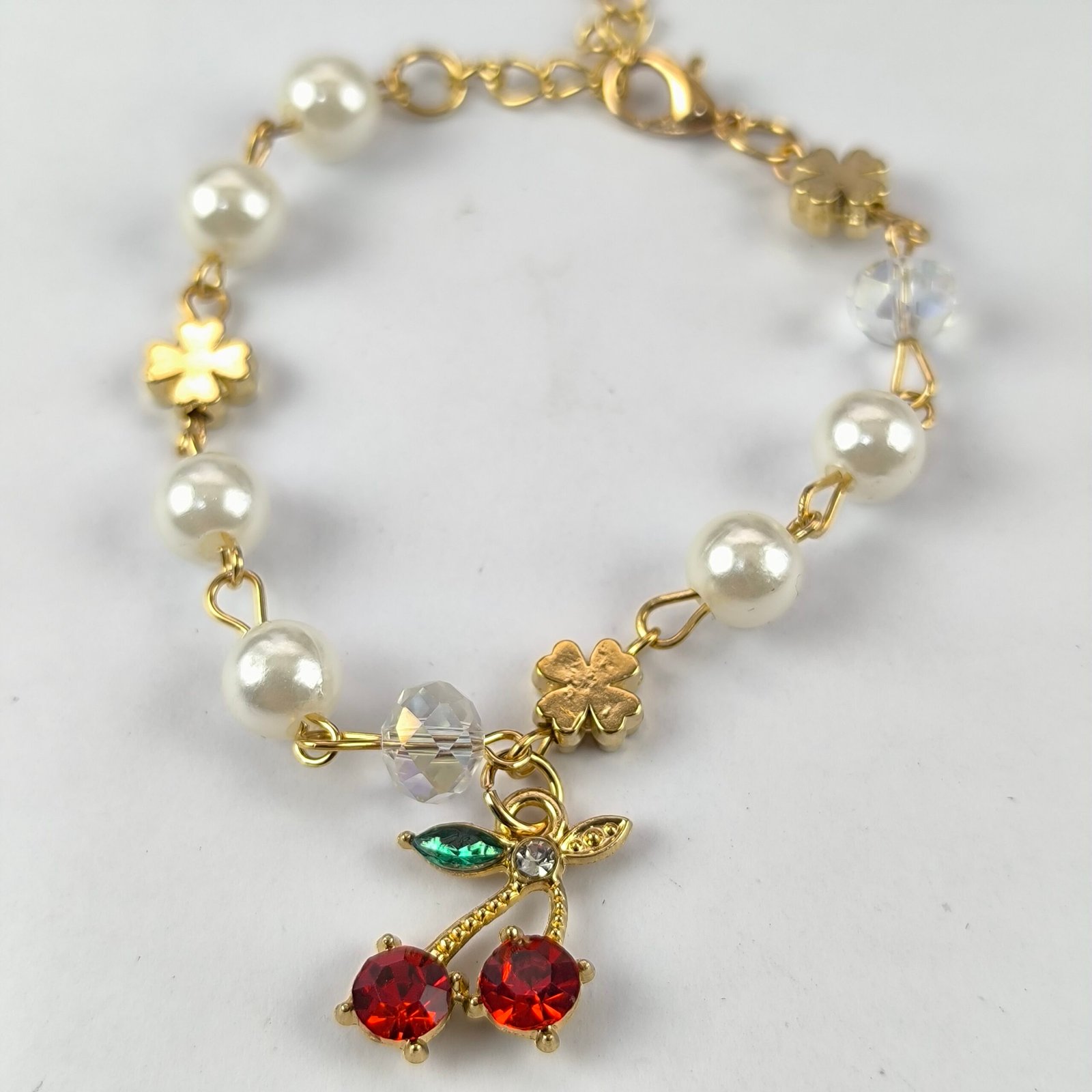 Pulseras con Perlas y Charms Colgantes Doradas para Mujer | Set 12 Piezas Modelos Surtidos con Dijes Kawaii, Ojo Turco y Cristales - Image 6
