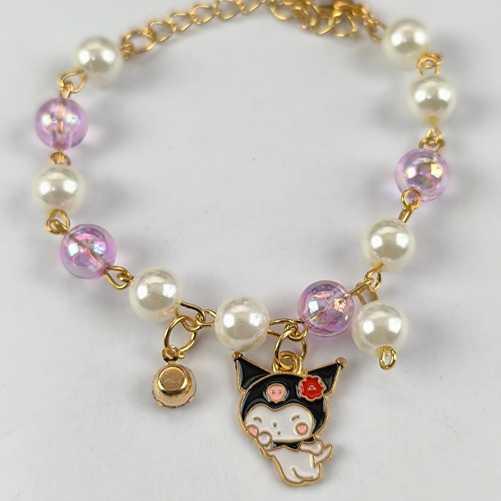 Pulseras con Perlas y Charms Colgantes Doradas para Mujer | Set 12 Piezas Modelos Surtidos con Dijes Kawaii, Ojo Turco y Cristales - Image 5