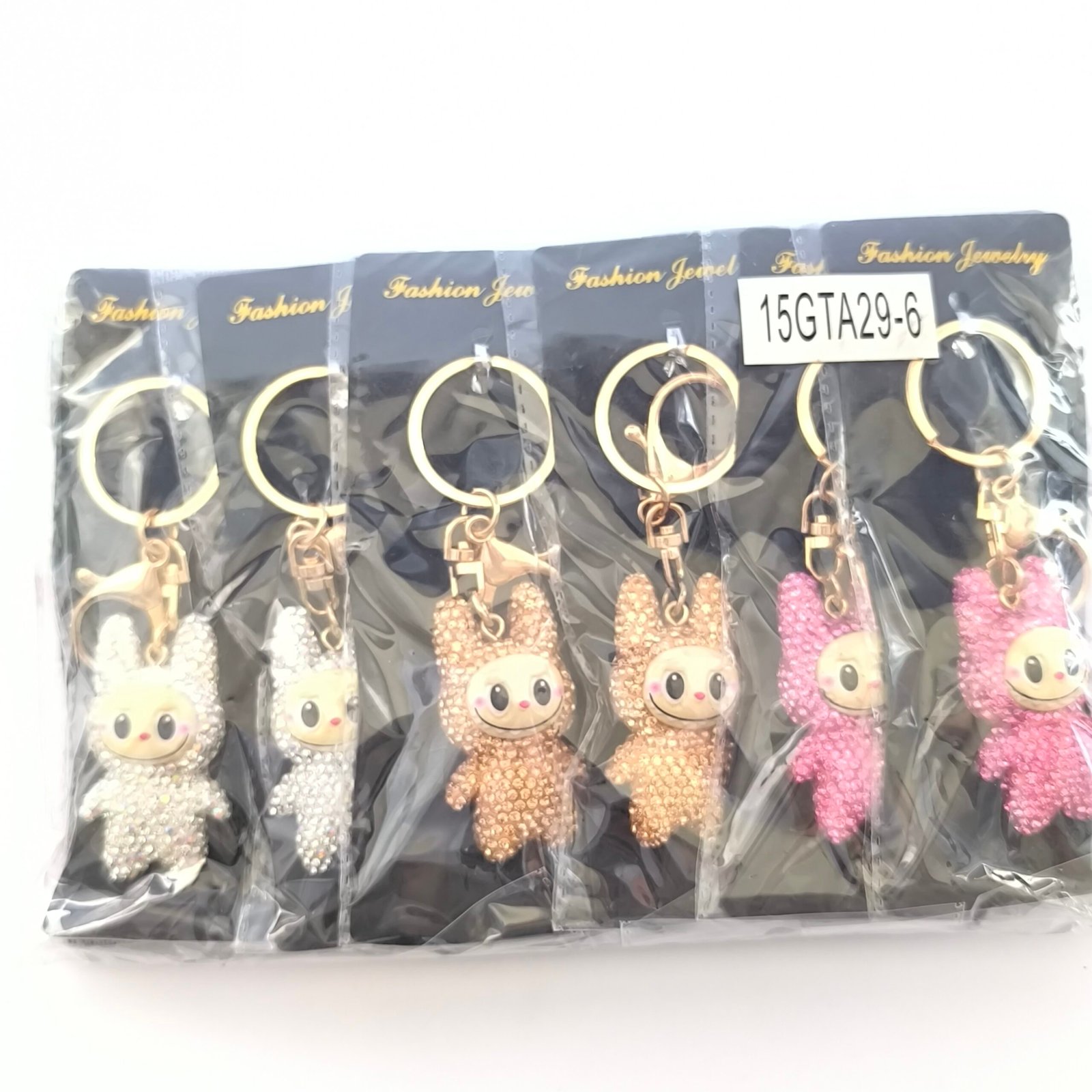 Llaveros Kawaii Brillantes Tipo Muñeco con Piedritas Tipo Cristal | Pack 12 Unidades Juveniles y Llamativos - Image 7