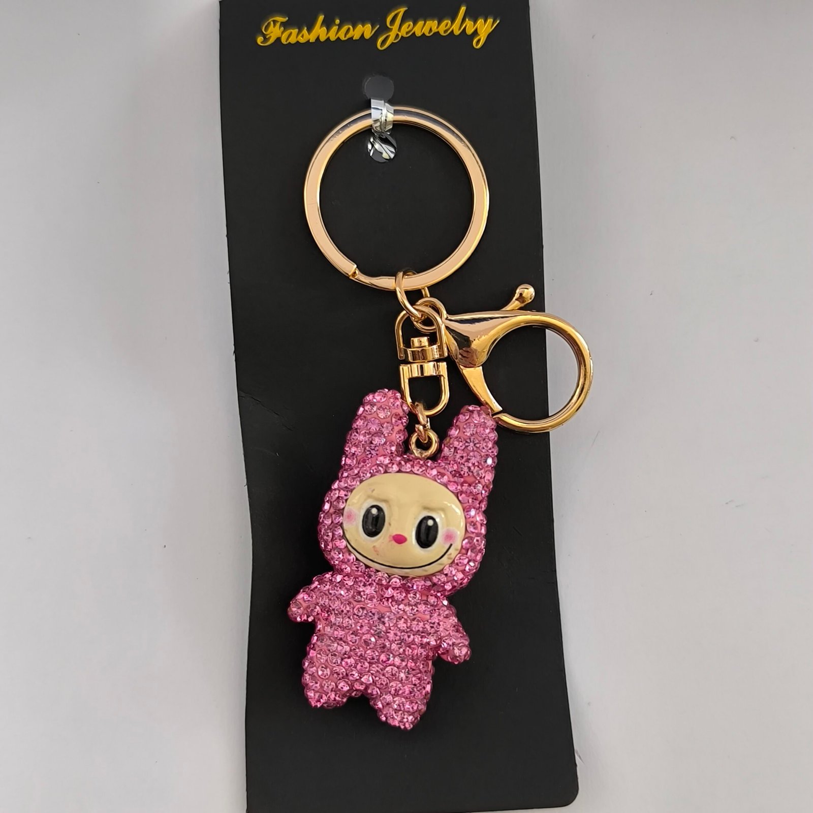 Llaveros Kawaii Brillantes Tipo Muñeco con Piedritas Tipo Cristal | Pack 12 Unidades Juveniles y Llamativos - Image 4