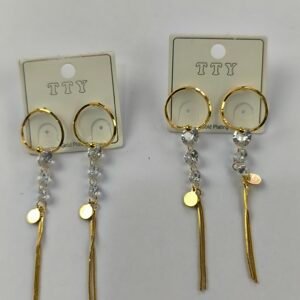 Set de Aretes Elegantes con Zirconia y Diseños Variados en Acero Inoxidable | Pack 12 Unidades Dorado con Modelos Surtidos