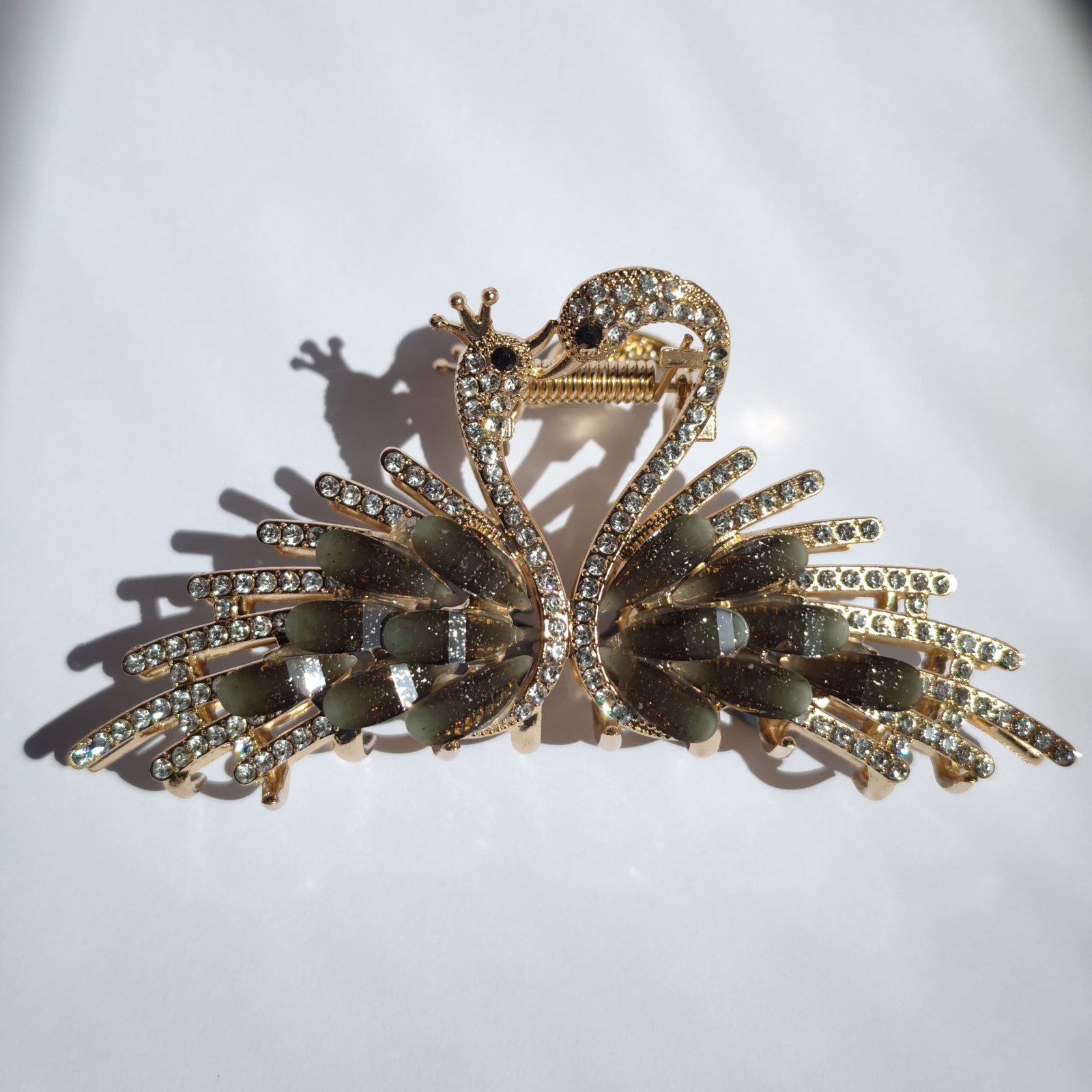 Piraña Metálica para Cabello Forma de Cisne con Cristales y Plumas — Surtido por Mayor - Image 6