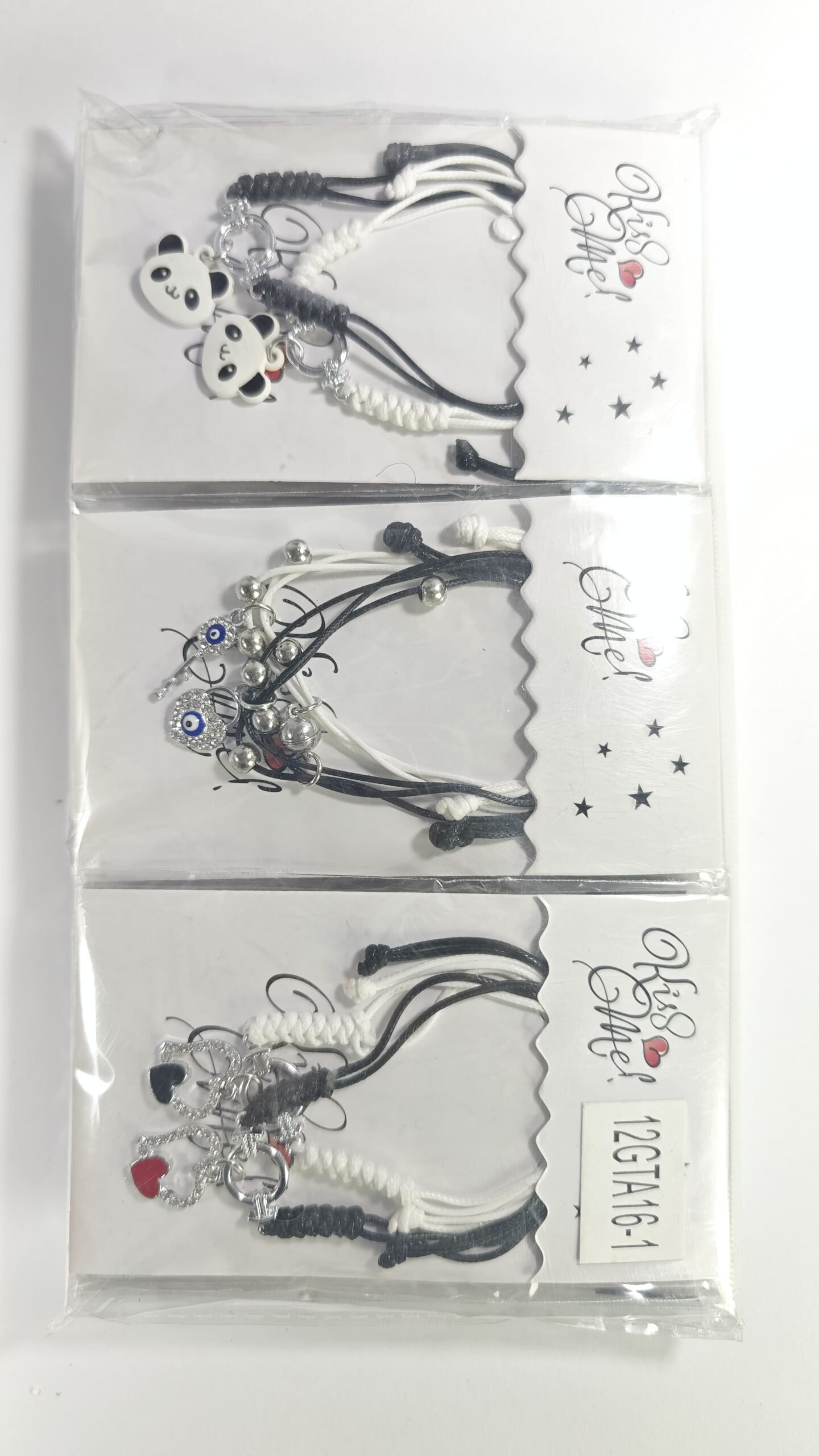 Pulseras Ajustables Blanco y Negro con Dijes Surtidos | Pack por Mayor para Mujer y Jóvenes - Image 7