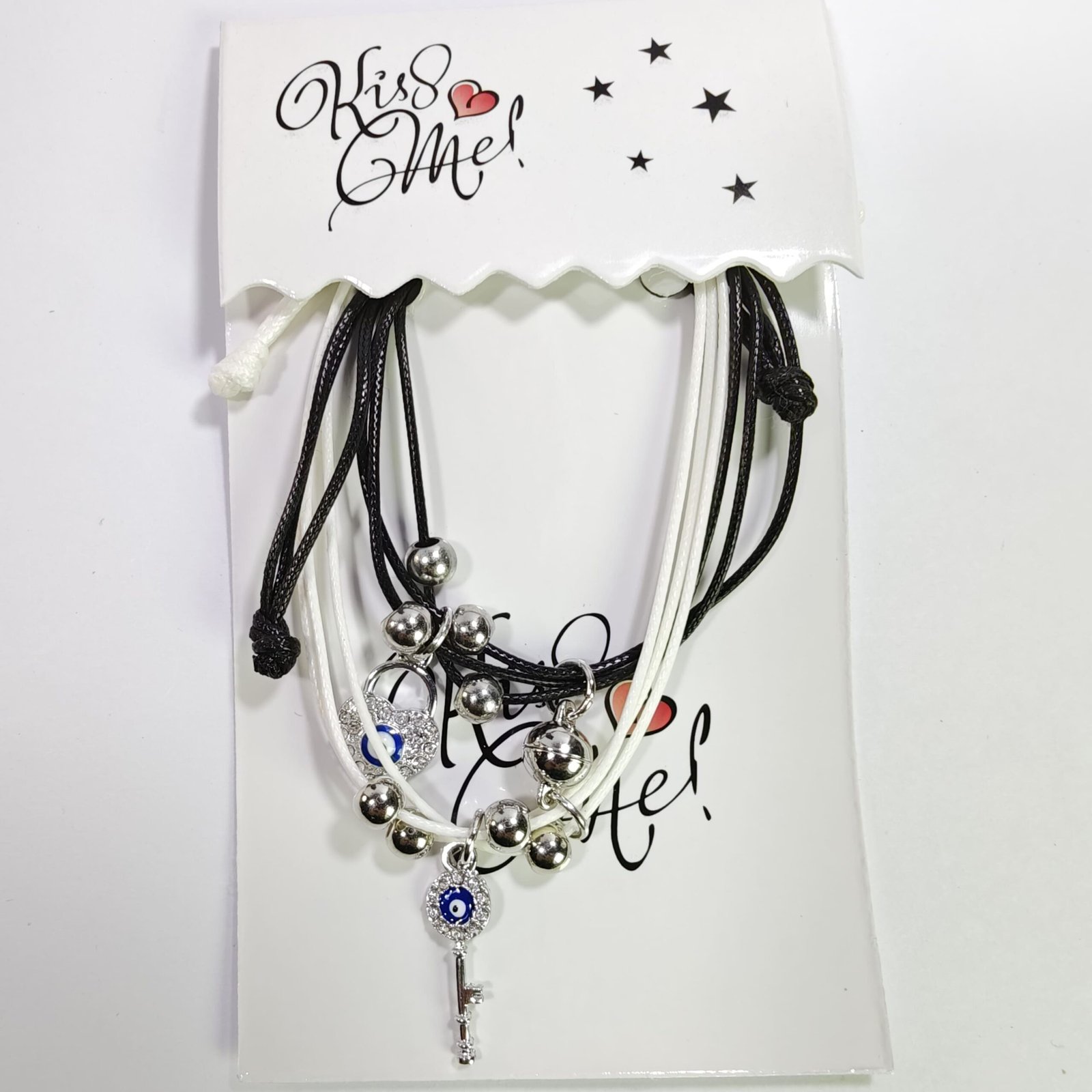Pulseras Ajustables Blanco y Negro con Dijes Surtidos | Pack por Mayor para Mujer y Jóvenes - Image 2