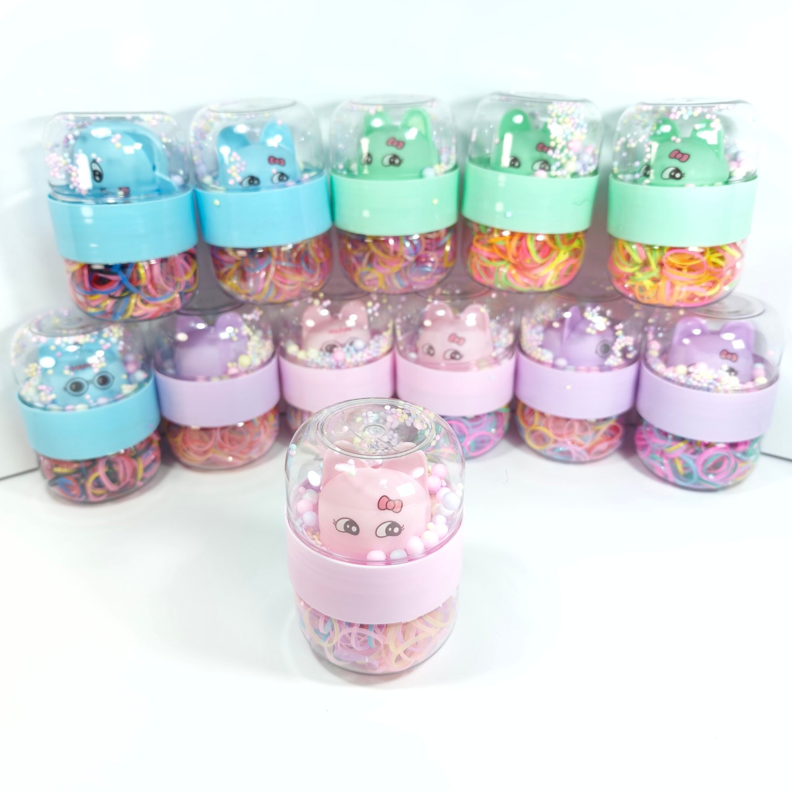 Tarro Doble Ligas Elásticas Figura Kawaii Impresa Pastel Surtido x12 - Image 8