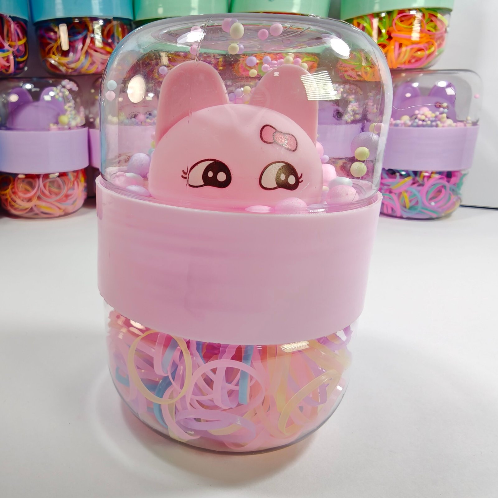 Tarro Doble Ligas Elásticas Figura Kawaii Impresa Pastel Surtido x12 - Image 4