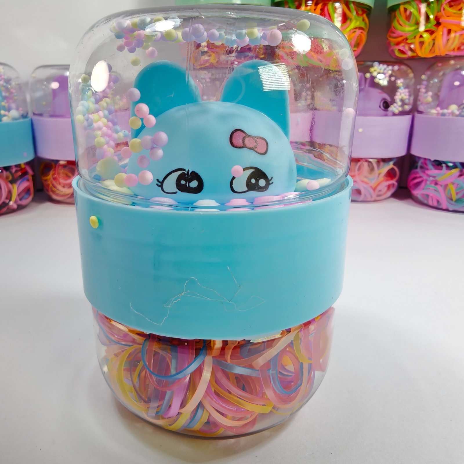 Tarro Doble Ligas Elásticas Figura Kawaii Impresa Pastel Surtido x12 - Image 2