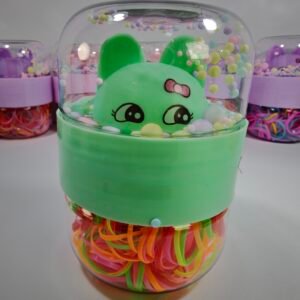 Tarro Doble Ligas Elásticas Figura Kawaii Impresa Pastel Surtido x12