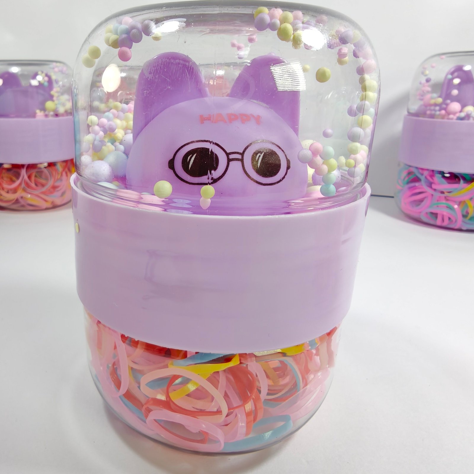 Tarro Doble Ligas Elásticas Figura Kawaii Impresa Pastel Surtido x12 - Image 3