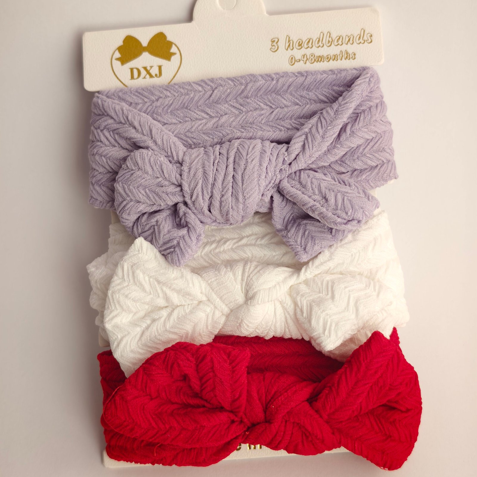 Set x3 Vincha Elástica Bebé Moño Anudado Tela Texturizada Surtido x12 sets - Image 6