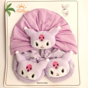 Set Gorro Turbante + Botitas Bebé Felpa Figura Kawaii Surtido x12