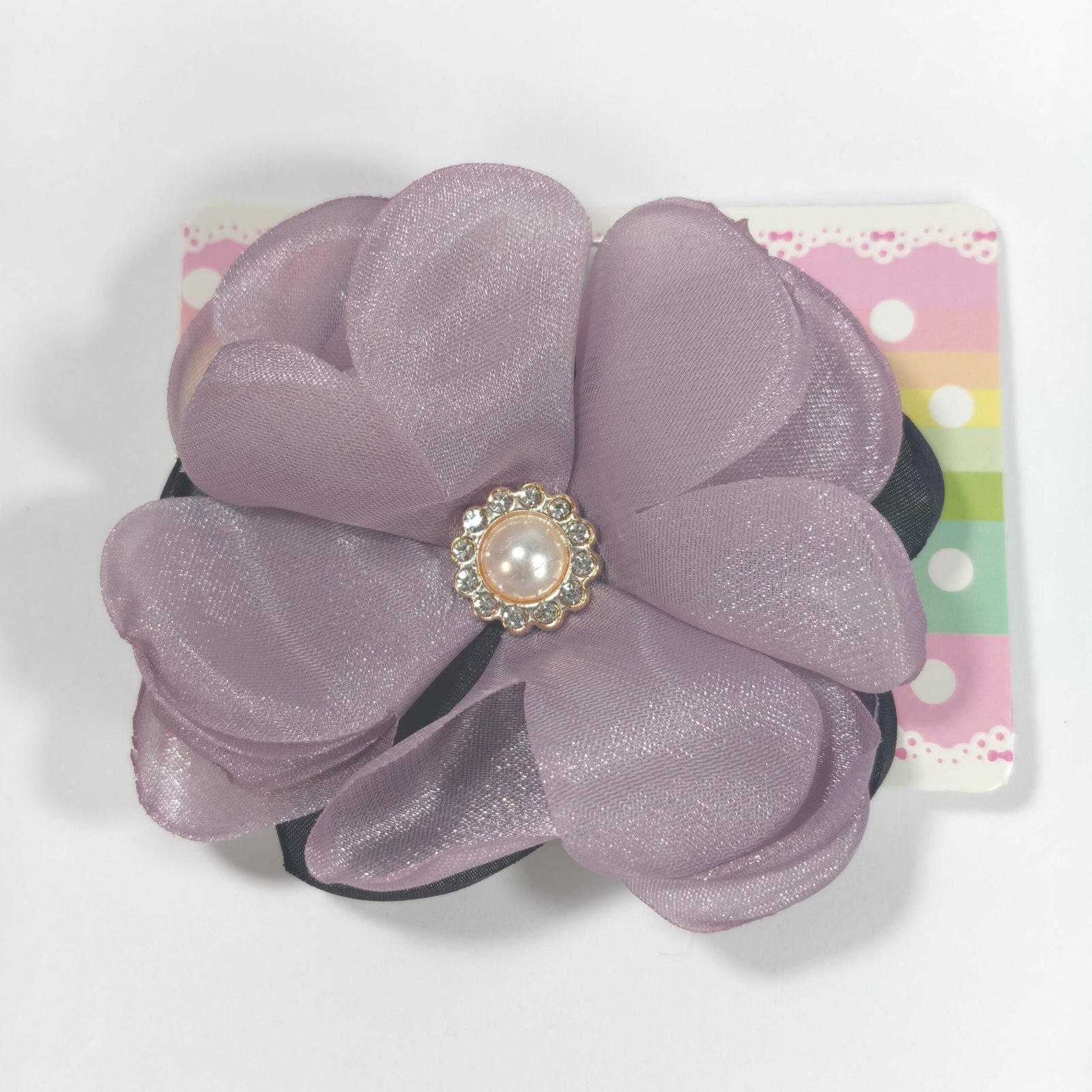 Gogo/liga Flor Grande Organza Centro Perla y Strass Surtido x12 - Image 2