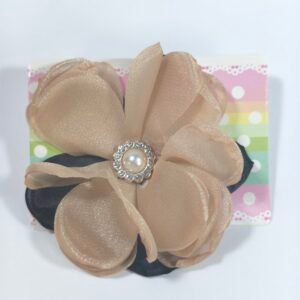 Gogo/liga Flor Grande Organza Centro Perla y Strass Surtido x12